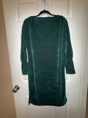 Chenille Forest Green Textured Midi Dress